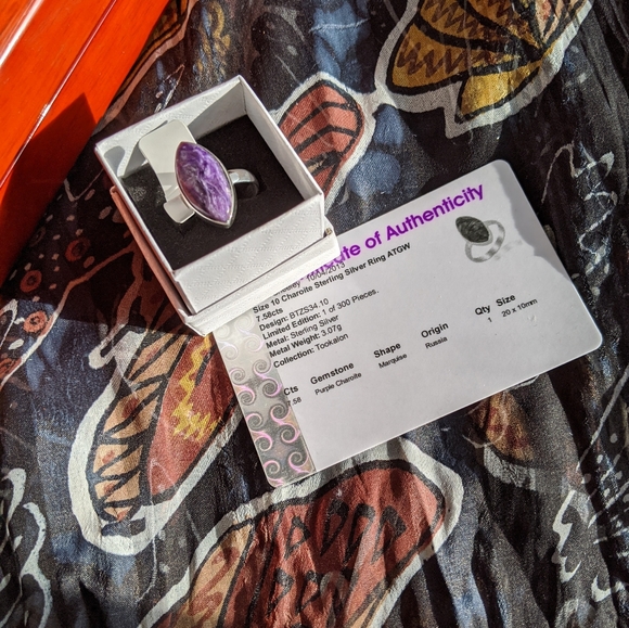 Genuine Russian Charoite Ring - Picture 7 of 8